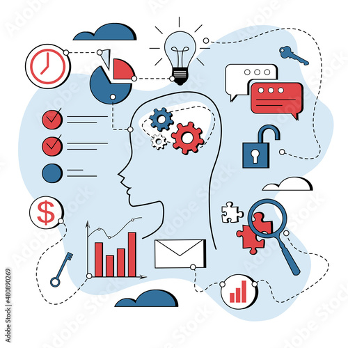 Business analysis, calculate or research for market growth, financial report, investment data or sale information concept