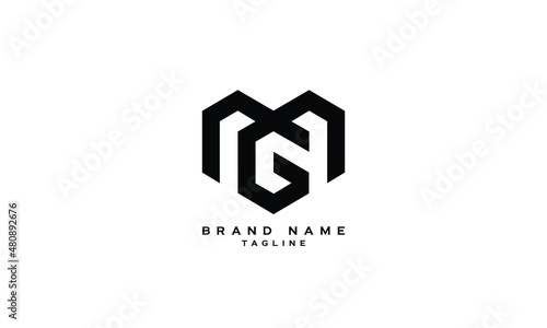 MG, GM, AG, GA, Abstract initial monogram letter alphabet logo design