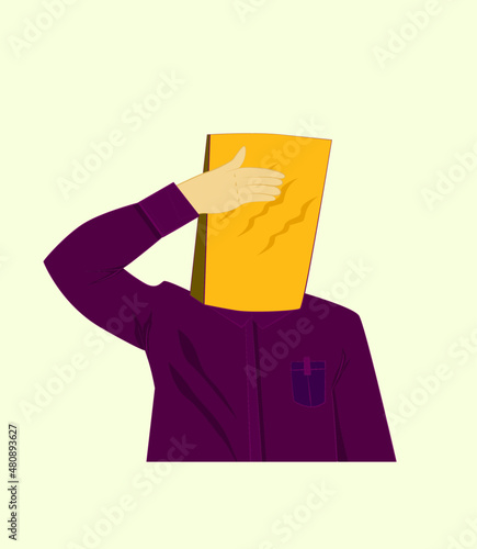 shame culture vector illustration with bag at human head