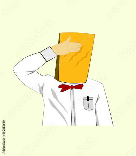 shame culture vector illustration with bag at human head