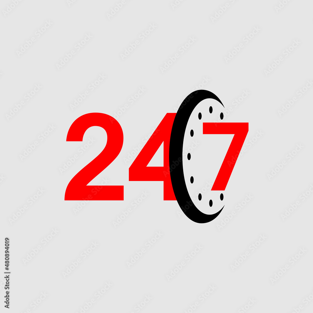 Color illustration of a clock, numbers on the background. Design ...