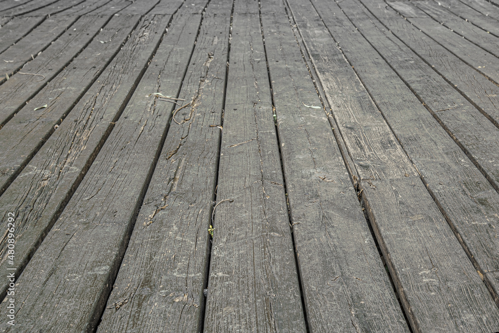 abstract background of an old wooden flooring on a walkway in a park close up abstract background of an old wooden flooring on a walkway in a park close up