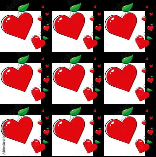 04 pattern cuore ciliegia composizione