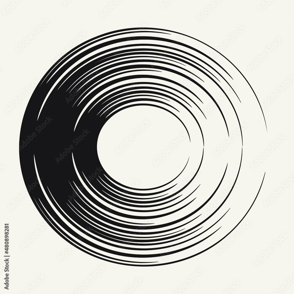 Abstract round frame. Black abstract design element. Abstract round frame. Black abstract design element.