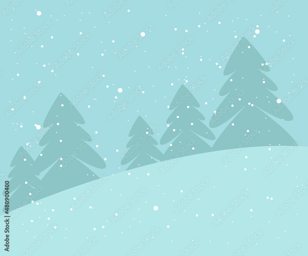 Winter background. Idea for a christmas postcard.