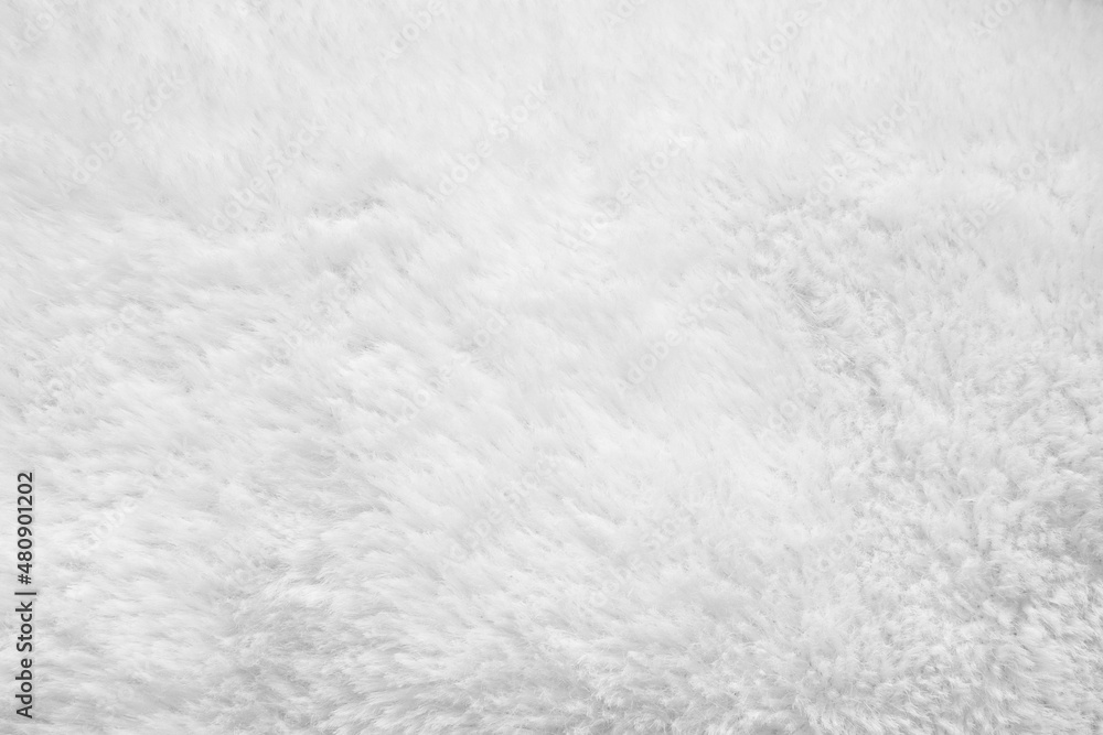 Obraz premium White fluffy fur fabric wool texture background