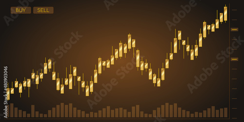 Cover Chart Graph Candle Gold Luxury
