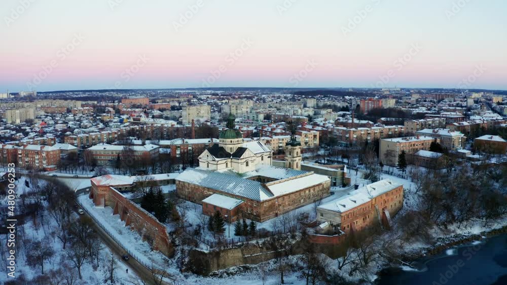 The monastery in Berdichev city Ukraine aerial panorama view The monastery in Berdichev city Ukraine aerial panorama view