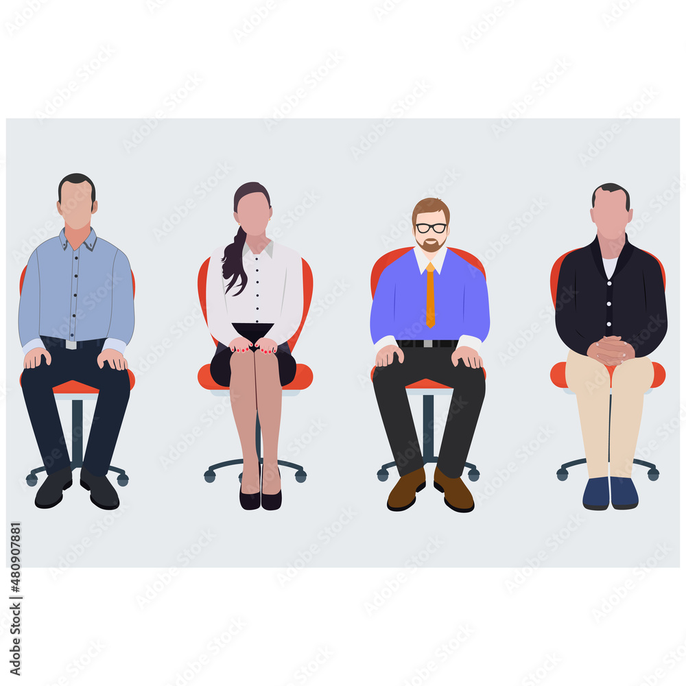 Fototapeta premium Group of professional business people. Flat vector illustration.
