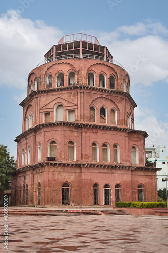 Vertical view of Satkhanda, originally meant to be seven-storey-high was built in 1837 by Mohammad Ali Shah, the third King of Awadh, Husainabad, Lucknow, Uttar Pradesh.