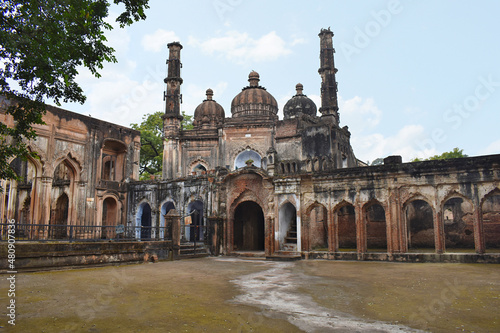 Façade of Imambara and Masjid at the British Residency built by Nawab Asaf Ud-Daulah completed by Nawab Saadat Ali Khan in late 1700s, Lucknow, Uttar Pradesh, India