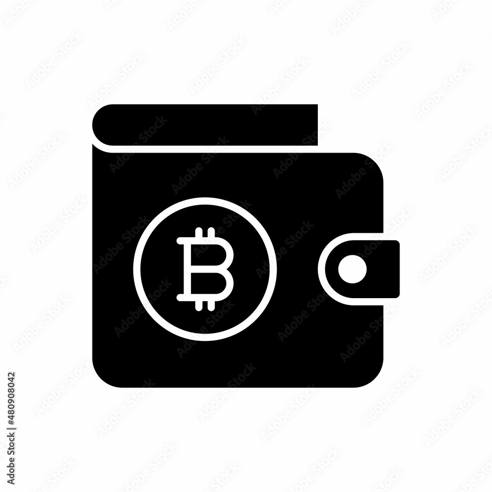 bitcoin wallet glyph icon vector bitcoin wallet glyph icon vector