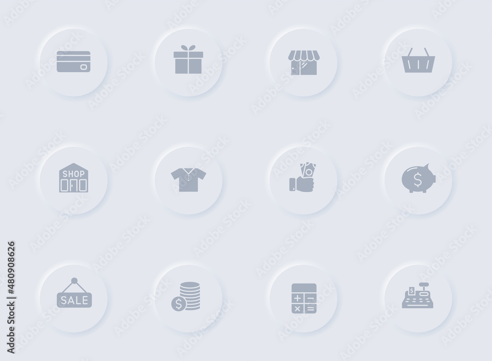 shopping gray vector icons on round rubber buttons. shopping icon set for web, mobile apps, ui design and promo business polygraphy shopping gray vector icons on round rubber buttons. shopping icon set for web, mobile apps, ui design and promo business polygraphy