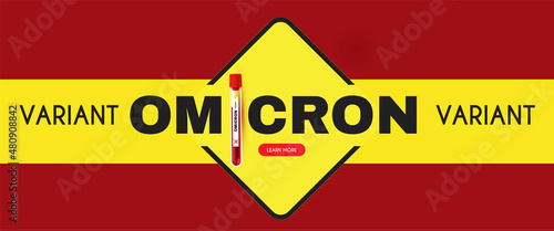 Coronavirus. Omicronn version. Blood sample tube positive with Omicron.