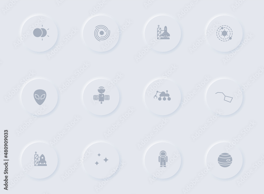 space gray vector icons on round rubber buttons. space icon set for web, mobile apps, ui design and promo business polygraphy space gray vector icons on round rubber buttons. space icon set for web, mobile apps, ui design and promo business polygraphy