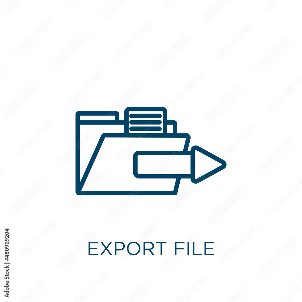 export file icon. Thin linear export file, export, import outline icon ...
