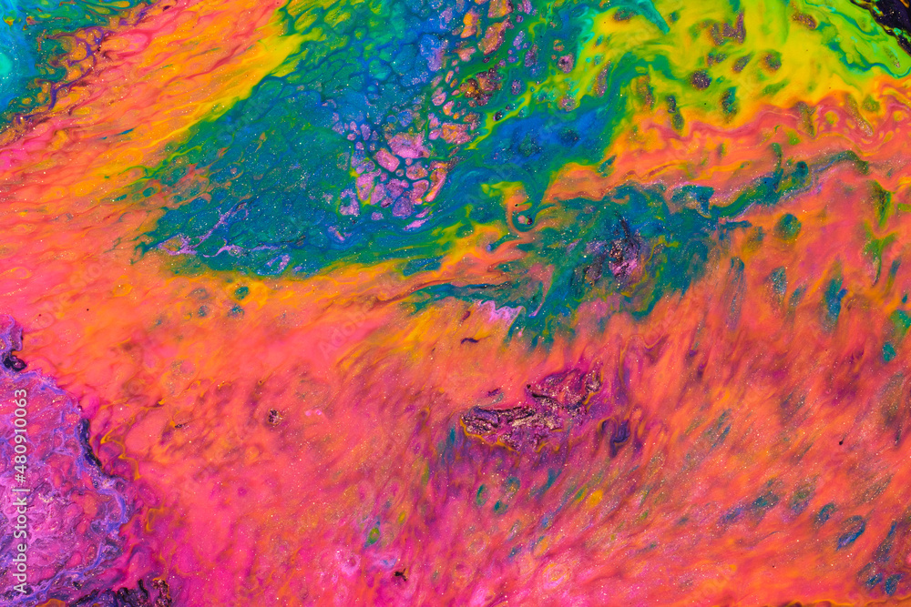 Photo of abstract fluid marble paint background