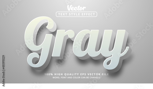 Editable text effect, Gray text on light gray nature color style