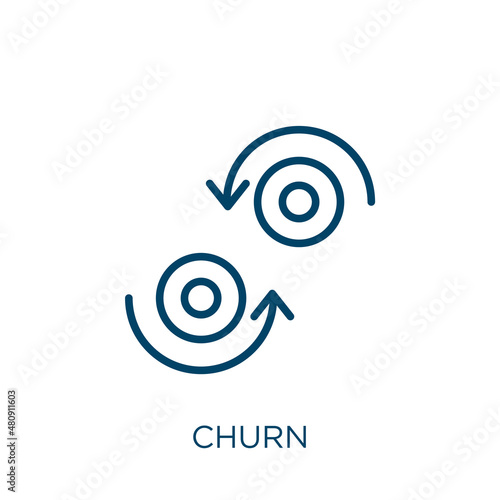 churn icon. Thin linear churn, milk, can outline icon isolated on white background. Line vector churn sign, symbol for web and mobile photo