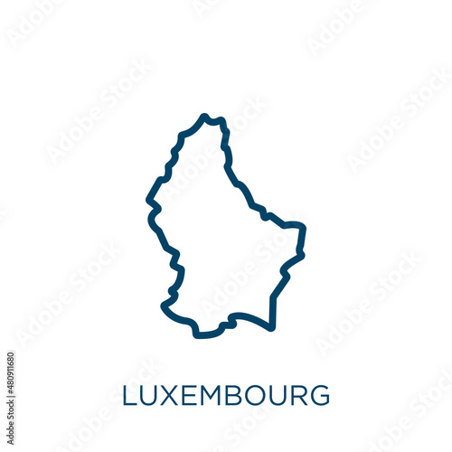 luxembourg icon. Thin linear luxembourg, country, flag outline icon isolated on white background. Line vector luxembourg sign, symbol for web and mobile