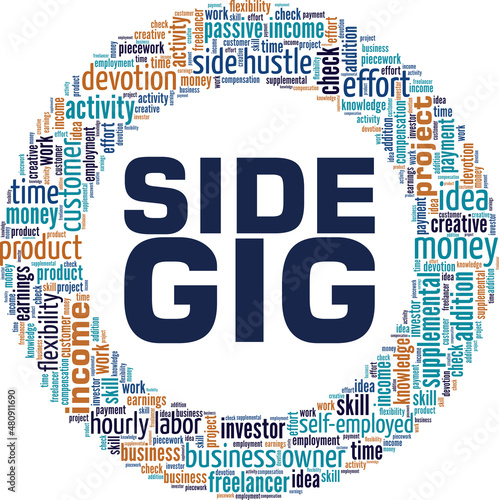 Side Gig conceptual vector illustration word cloud isolated on white background.