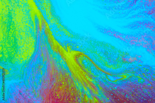 Photo of abstract fluid marble paint background