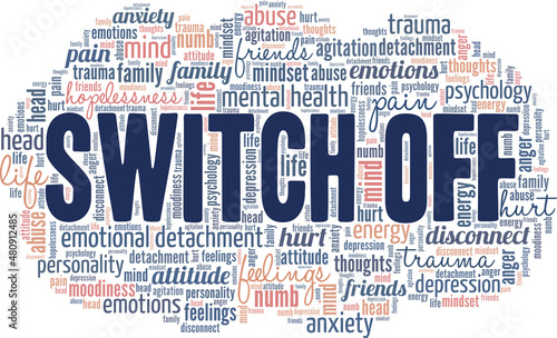 Switch Off conceptual vector illustration word cloud isolated on white background.