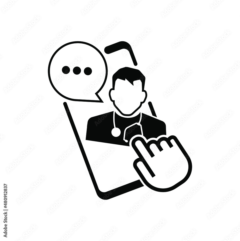 online doctor icon on white background	