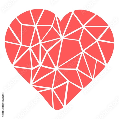 Hand drawn heart isolated on white background. Decorative doodle sketch illustration. Abstract vector element.