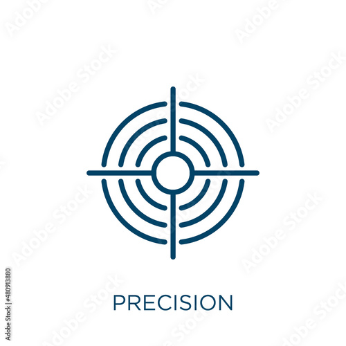 precision icon. Thin linear precision, business, ruler outline icon isolated on white background. Line vector precision sign, symbol for web and mobile