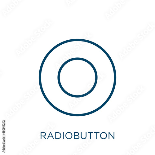radiobutton icon. Thin linear radiobutton, button, selection outline icon isolated on white background. Line vector radiobutton sign, symbol for web and mobile