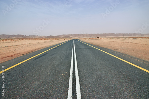The road of desert to Al Ula, Saudi Arabia
