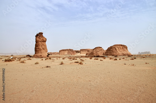 Art rocks in the desert close Al Ula, Saudi Arabia photo