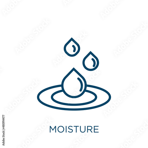 moisture icon. Thin linear moisture, moisturizer, skin outline icon isolated on white background. Line vector moisture sign, symbol for web and mobile