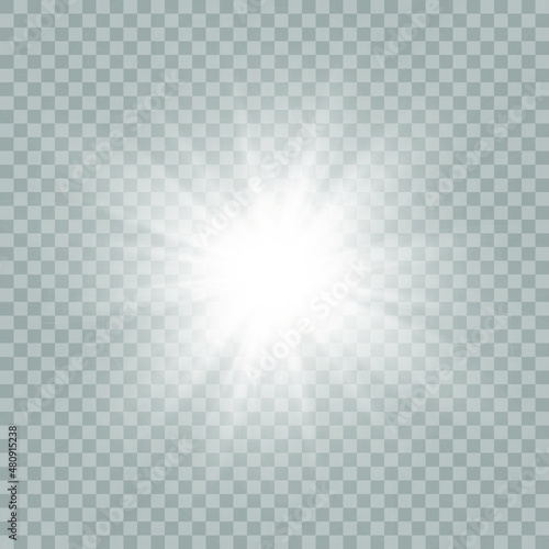 Vector transparent sunlight special lens flare light effect. PNG. Vector illustration 