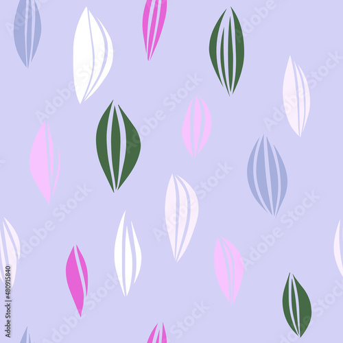 Delicate pastel vector seamless pattern with stylized leaves. For decoration of wallpaper, textiles and backgrounds.
