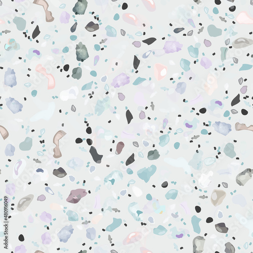 Terrazzo Texture Vector. Flooring Seamless Pattern