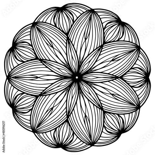 Background Mandala flower. Pattern coloring book for stress.