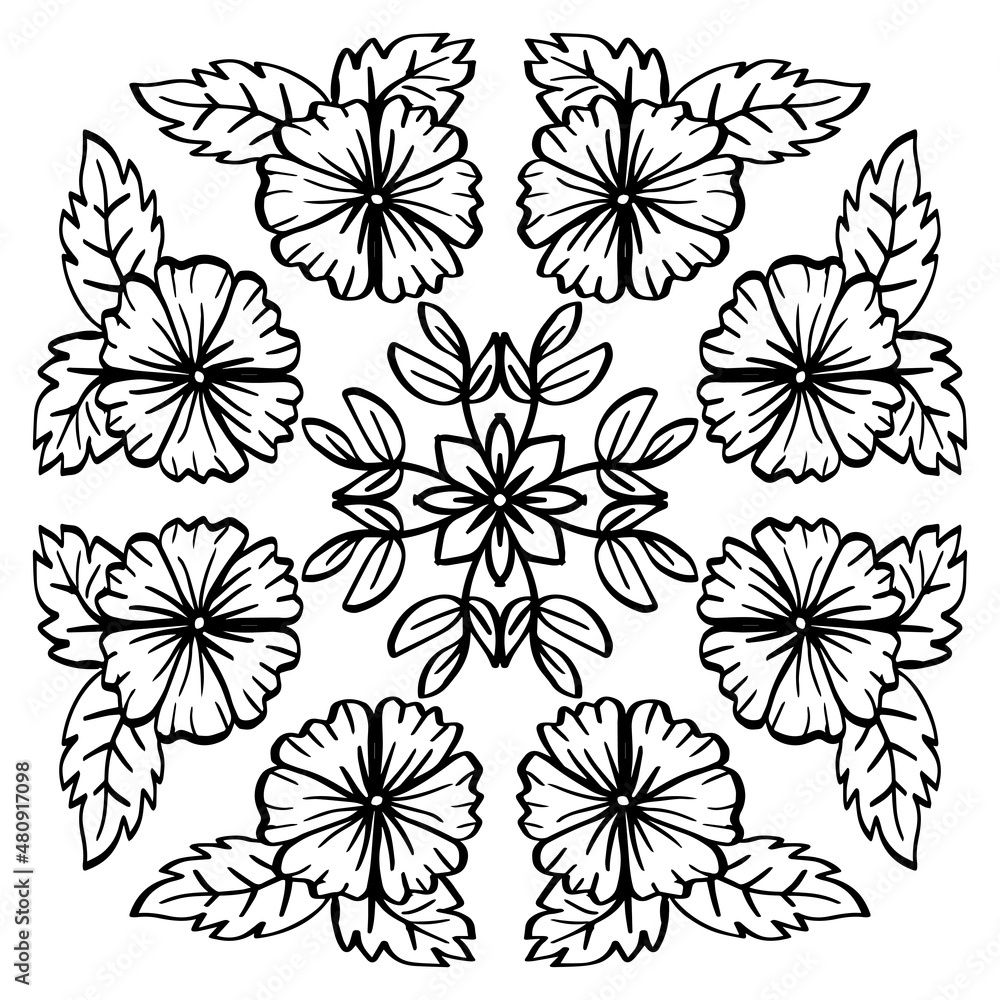 Luxury floral mandala seamless pattern background.