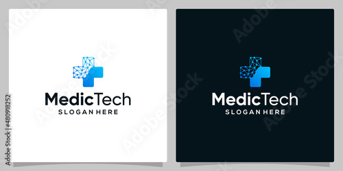 Medical Tech Logo Design Template Element, Digital Healthcare logo designs vector