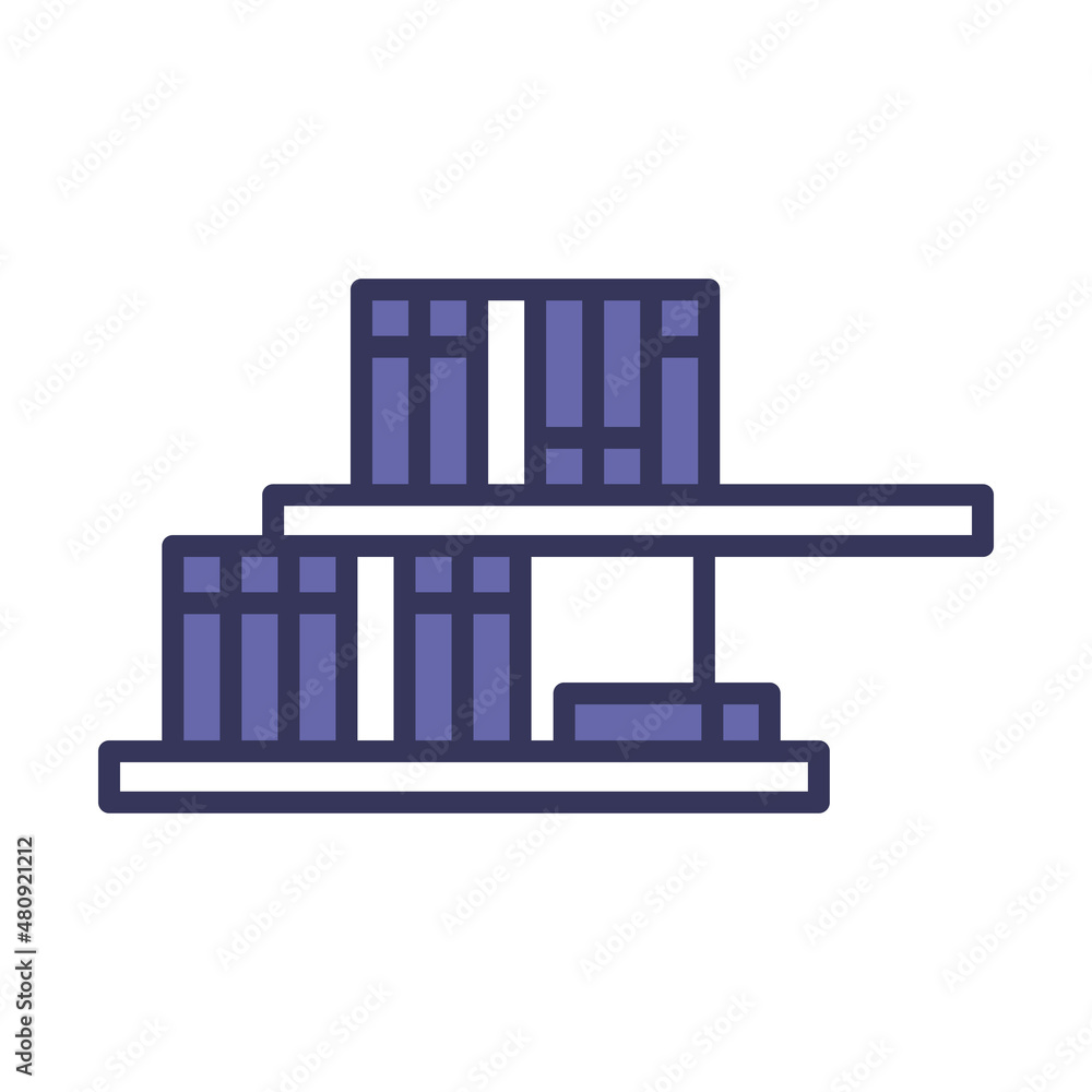 Wall Bookshelf Icon Wall Bookshelf Icon