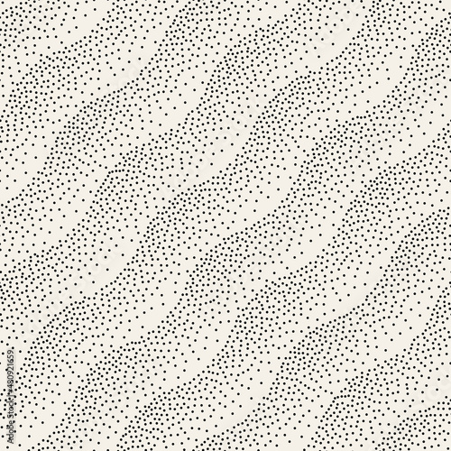 Vector seamless pattern. Modern texture. Repeating abstract background with circles. Graphic wavy stripes. Can be used as swatch for illustrator.