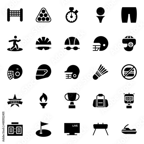 Glyph icons for sports.