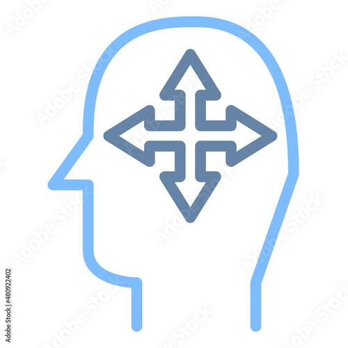 decision making colored line icon