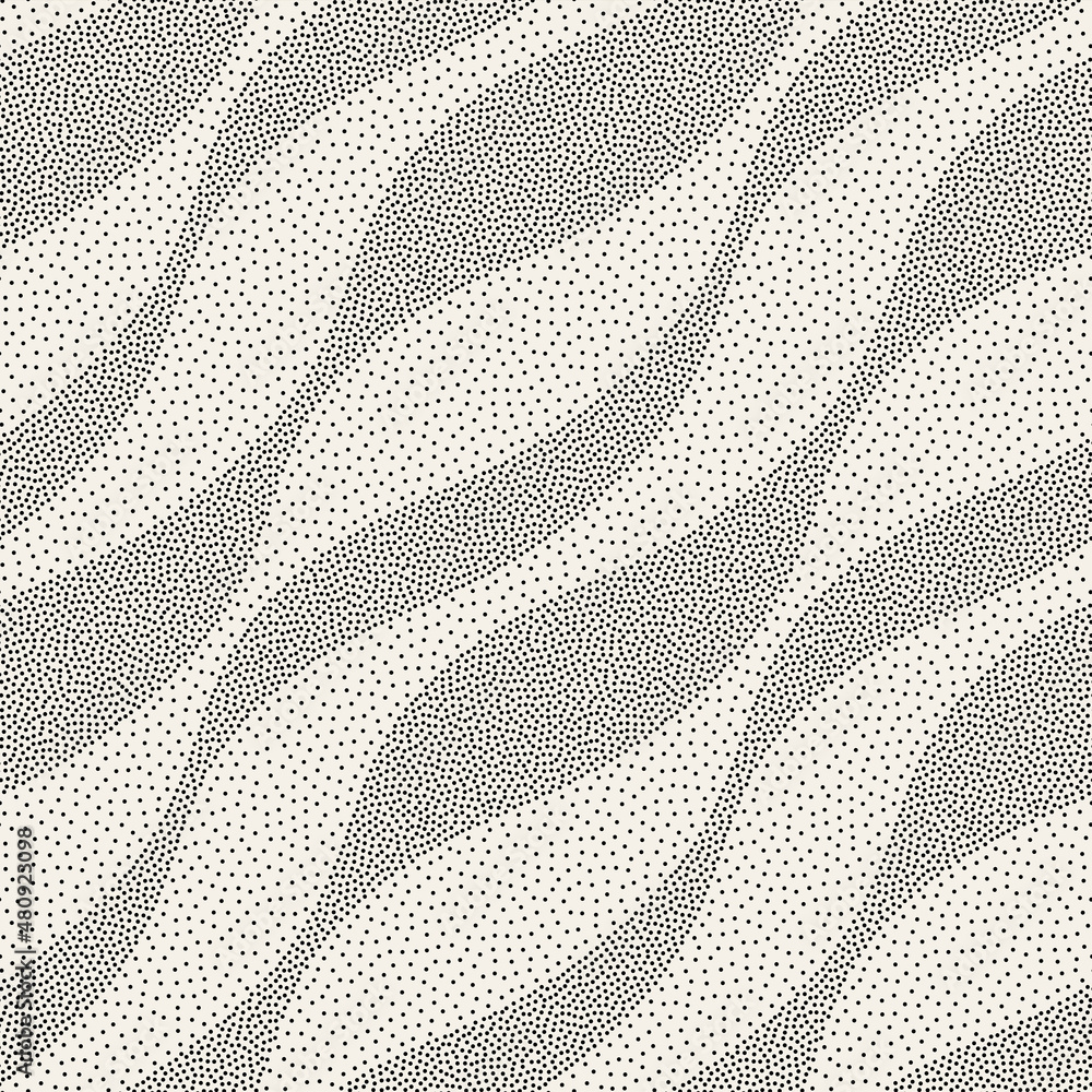 Vector seamless pattern. Modern texture. Repeating abstract background with circles. Graphic wavy stripes. Can be used as swatch for illustrator.