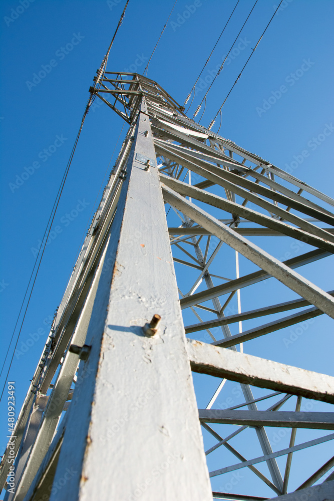Close Up Power Station High Voltage Power Lines High Voltage Power
