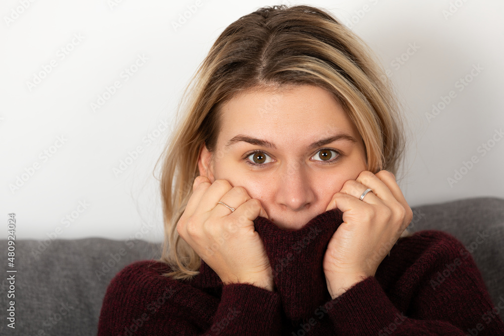 Sick woman lying on the couch Sick woman lying on the couch