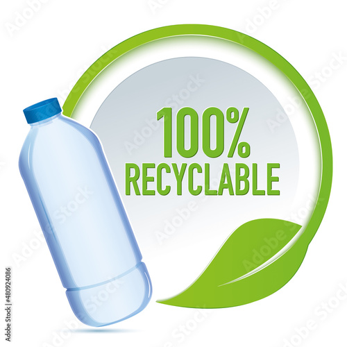 Symbol green recycle plastic bottle