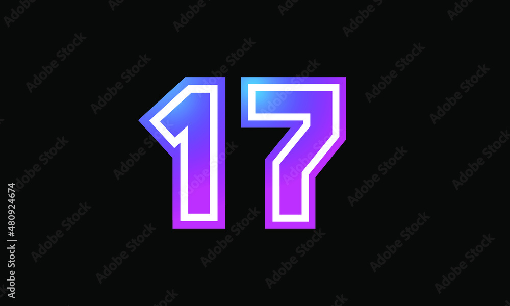 Obraz premium 17 New Number Metaverse Color Purple Business