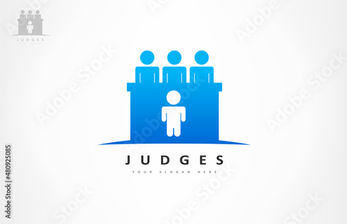 judge logo vector design people